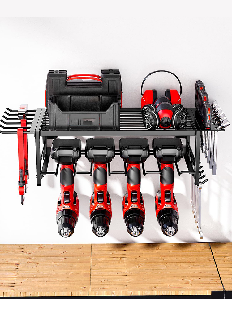 Hand Tools In Workshop - Wandmontage gereedschapsrek voor elektrisch gereedschap, houder