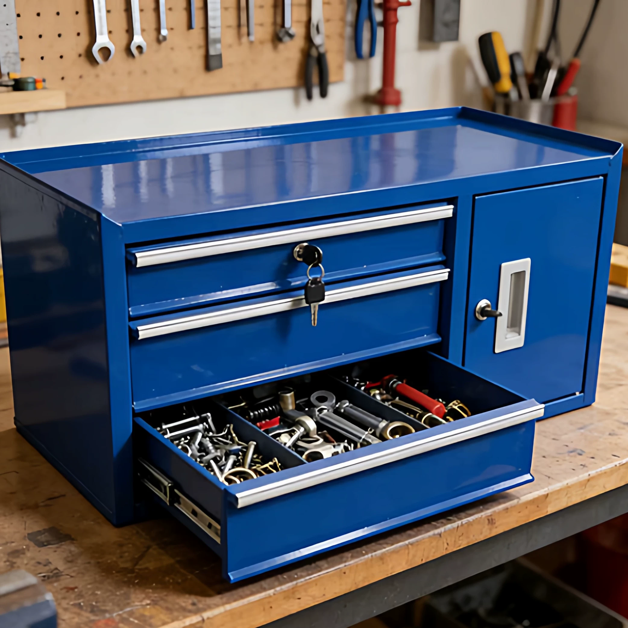 Workshop Tools Cabinet - Multifunctionele ijzeren bureau gereedschapskast, metalen opbergdoos