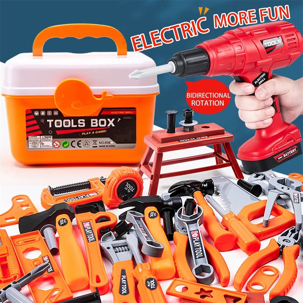 Workshop Tools Toy - Elektrische speelgoedboormachine Reparatiegereedschap Speelgoed Elektrische constructie