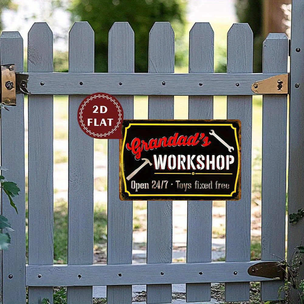 Workshop Tools Toy - Vintage metalen wandbord - opa's werkplaatsdecoratie