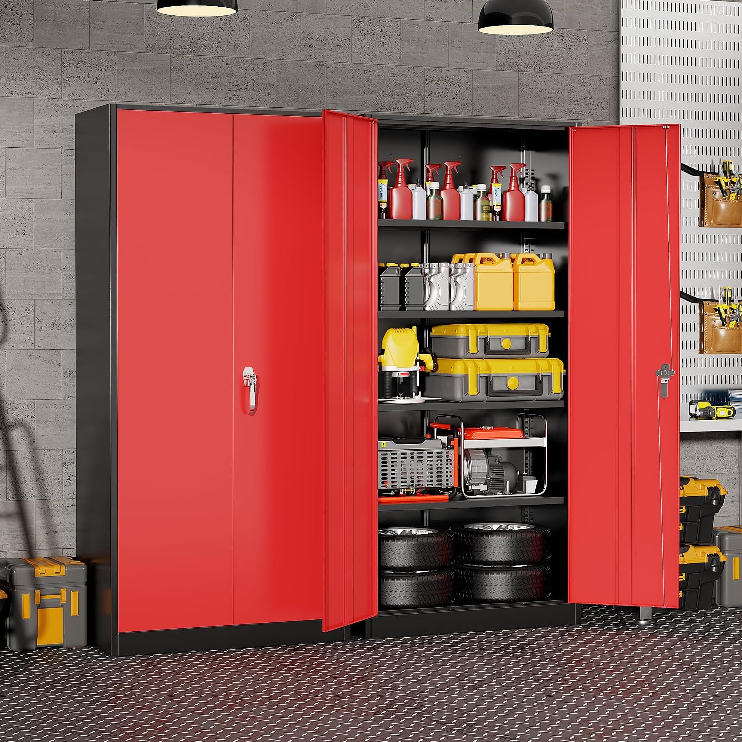 Zware metalen garage-opbergkas - Workshop Tools Cabinet recensie en prijs