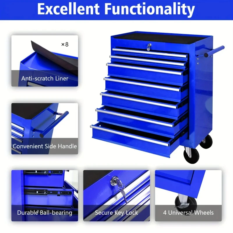 7-laden blauwe multifunctionel - Workshop Tools Cabinet recensie en prijs