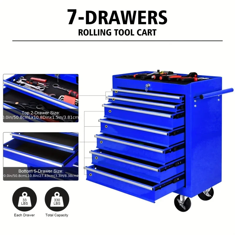 7-laden blauwe multifunctionel - Workshop Tools Cabinet recensie en prijs
