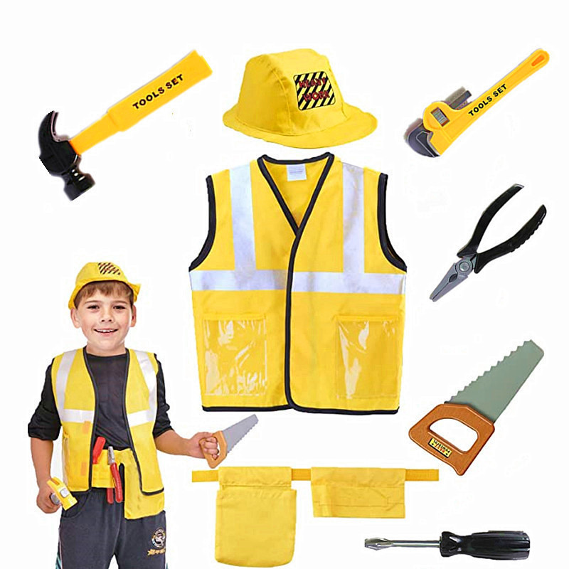 Bouwvakkervestkostuum voor peu - Tools Workshop Kids recensie en prijs