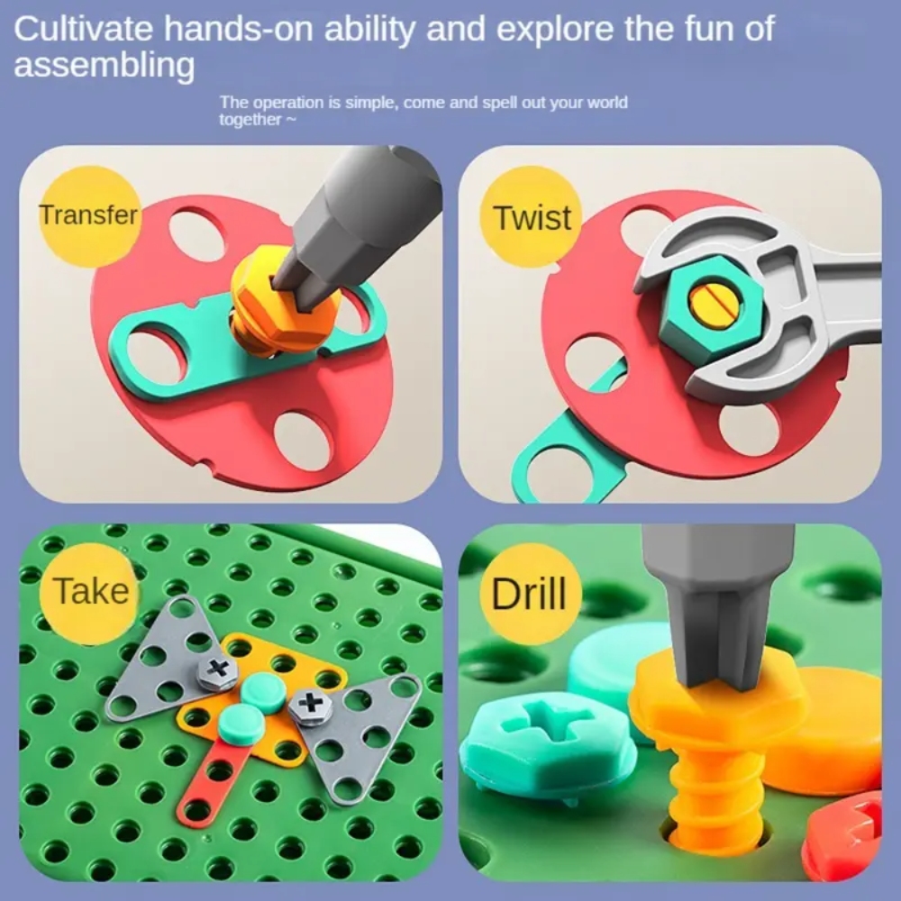450 stuks kinder STEM-boorset  - Workshop Tools Toy recensie en prijs
